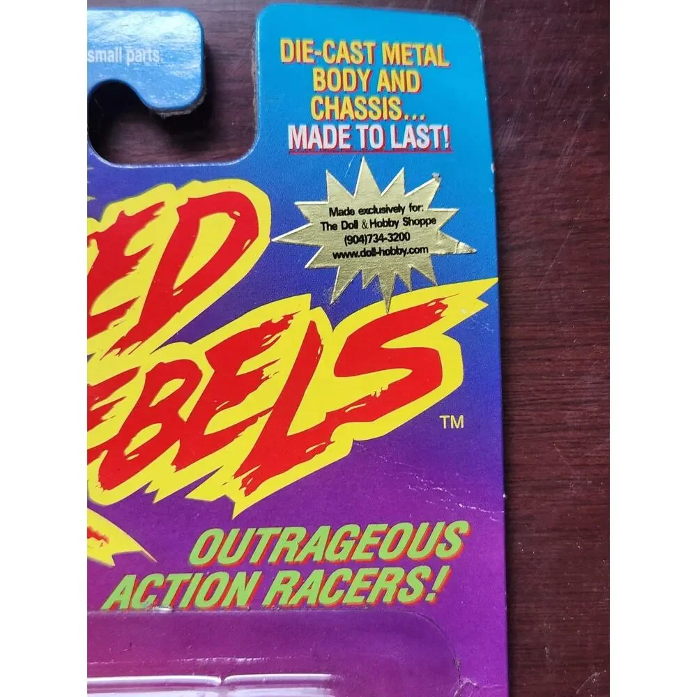 Speed Rebels Vicious Villain Blue Diecast Car on Card Collectible